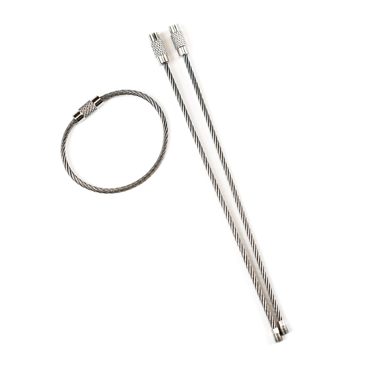 Stainless steel wire keychain carabiner. EDC gear outdoor camping keychain carabiner.
